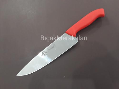 Şef Bıçağı 33cm Toplam Uzunluk Kırmızı Plastik Sap