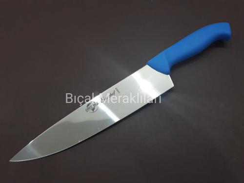 Şef Bıçağı Toplam Uzunluk 35 cm Mavi Plastik Sap