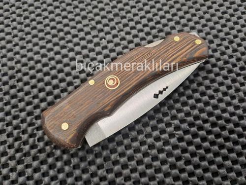 El İşçiliği Kilitli Çakı 18,5cm Açık Uzunluk Ahşap Sap