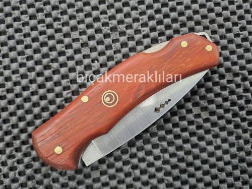 El İşçiliği Kilitli Çakı 18,5cm Açık Uzunluk Ahşap Sap
