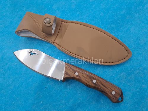 El İşçiliği Geyik Desenli Av Bıçağı 22cm Toplam Uzunluk