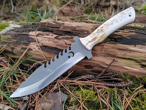 El İşçiliği Kamp, Av, Piknik Bıçağı Geyik Sap 30cm Toplam Uzunluk