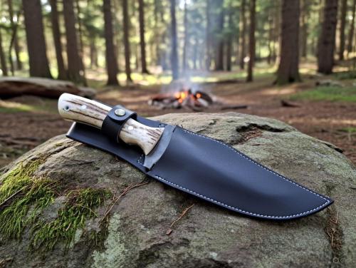 El İşçiliği Kamp, Av, Piknik Bıçağı Geyik Sap 30cm Toplam Uzunluk